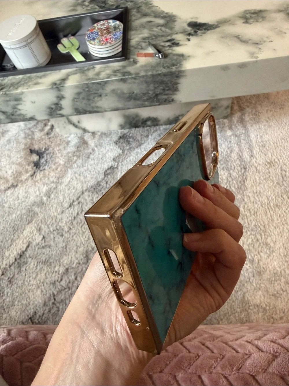 FLAUNT Elite Collection - SQUARE® Gilded Turquoise iPhone Case - iPhone 16 Pro